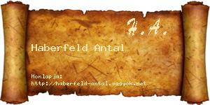 Haberfeld Antal névjegykártya